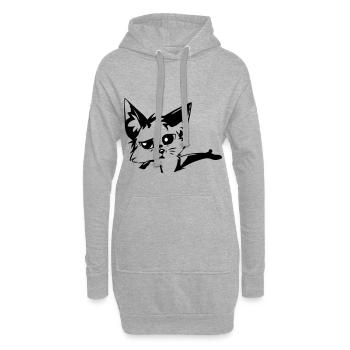 Süßer Fuchs, Silhouette, Füchse, Zeichnung - Hoodie-Kleid - Grau meliert - Vorne
