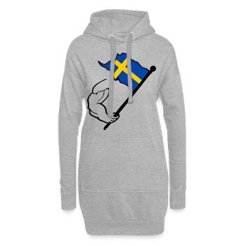 Schweden Flagge - Hoodie-Kleid - Grau meliert - Vorne