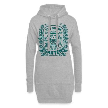 Ich bin im Garten - Hoodie-Kleid - Grau meliert - Vorne