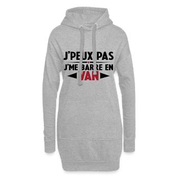 J'peux Pas J'me Barre en Van Cadeau Anniversaire - Sweat-shirt à capuche long Femme - gris chiné - Devant