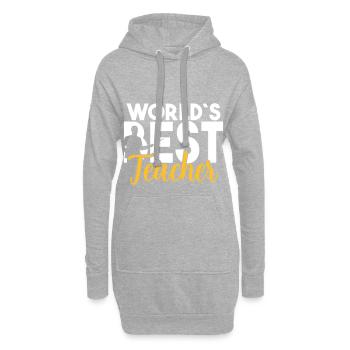 Welt bester Lehrer Lehrerin Schüler cooler Spruch - Hoodie-Kleid - Grau meliert - Vorne