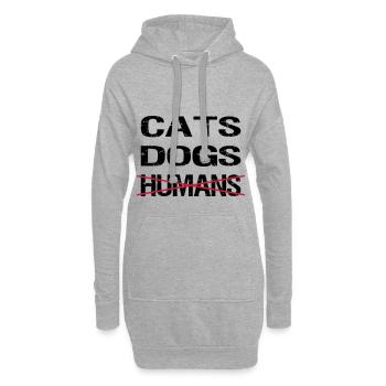 CATS DOGS HUMANS - Hoodie-Kleid - Grau meliert - Vorne