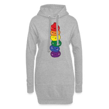 Dumpling Tower Arc-en-ciel LGTBQ Pride Dim Sum - Sweat-shirt à capuche long Femme - gris chiné - Devant