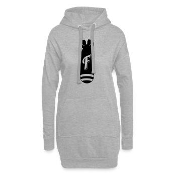 f bomb - Hoodie-Kleid - Grau meliert - Vorne
