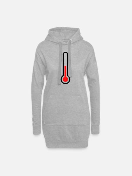 thermometer - temperature - Hoodie Dress - heather grey