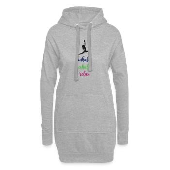 Yoga - Inspirez. Exhaler. Se détendre. - Sweat-shirt à capuche long Femme - gris chiné - Devant