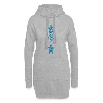 Zwei Schildkröten und eine Qualle - Hoodie-Kleid - Grau meliert - Vorne