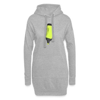 Highlighter Illustration - Hoodie Dress - heather grey - Front