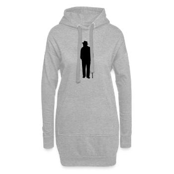 Großeltern Enkelkind Silhouette Spazieren Familie - Hoodie-Kleid - Grau meliert - Vorne