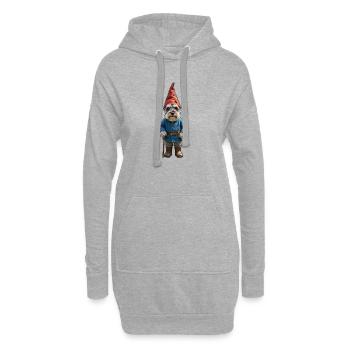 Magie du Schnauzer des Gnomes de jardin - Sweat-shirt à capuche long Femme - gris chiné - Devant