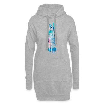 2004,vintage,18,anniversaire,graffiti,peinture - Sweat-shirt à capuche long Femme - gris chiné - Devant