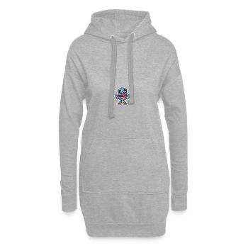 hamburger fou - Sweat-shirt à capuche long Femme - gris chiné - Devant