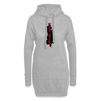 Fribourg - Sweat-shirt à capuche long Femme - gris chiné - Devant