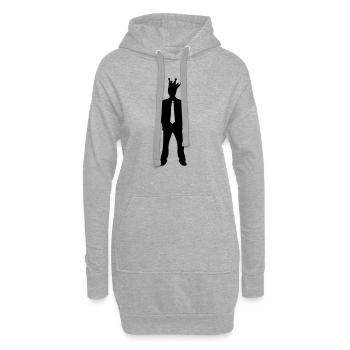 king - Sweat-shirt à capuche long Femme - gris chiné - Devant