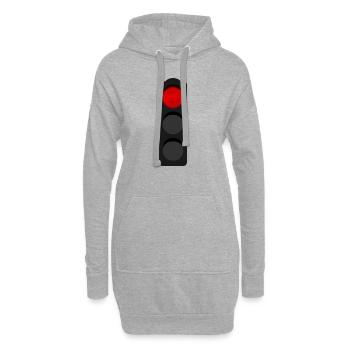Ampel rot - Hoodie-Kleid - Grau meliert - Vorne