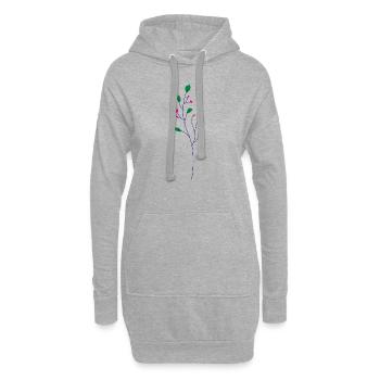 Flower Flower Plant - Sweat-shirt à capuche long Femme - gris chiné - Devant