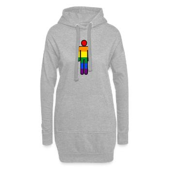 LGBT Regenbogen Person - Hoodie-Kleid - Grau meliert - Vorne