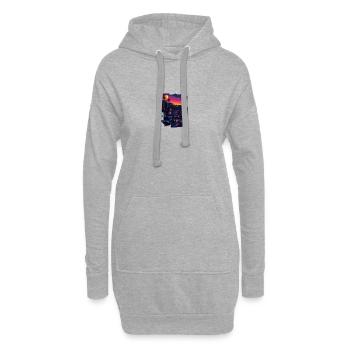 Favela bei Nacht - Hoodie-Kleid - Grau meliert - Vorne