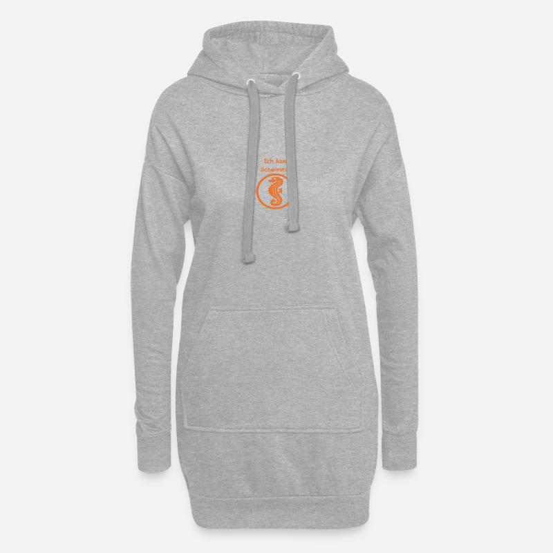 Seepferdchen - Hoodie-Kleid - Grau meliert
