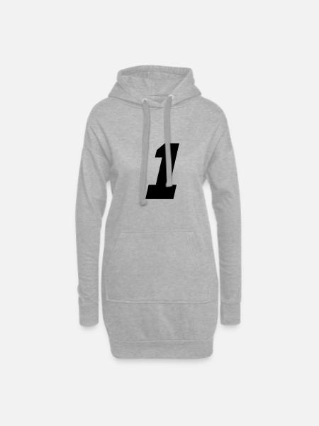 1 - Sweat-shirt à capuche long Femme - gris chiné