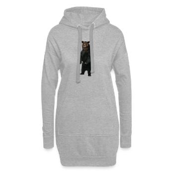 Stehender Bär - Hoodie-Kleid - Grau meliert - Vorne