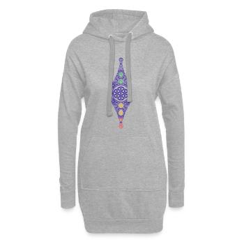 Spiritualität Meditation Heilige Geometrie Lotus - Hoodie-Kleid - Grau meliert - Vorne