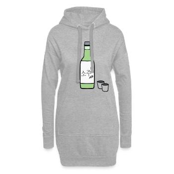 Bouteille de soju ⁕ 소주 | Corée | Séoul - Sweat-shirt à capuche long Femme - gris chiné - Devant