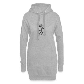 Laufendes Strichmännchen, Laufen, Läufer - Hoodie-Kleid - Grau meliert - Vorne
