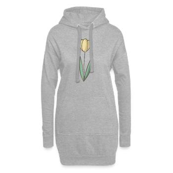 tulipe - Sweat-shirt à capuche long Femme - gris chiné - Devant