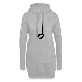 Symbole de musique demi-note - Sweat-shirt à capuche long Femme - gris chiné - Devant