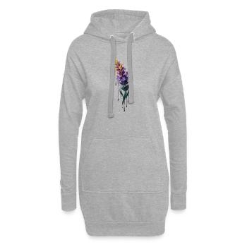 Lavendel mit tropfender Farbe - Hoodie-Kleid - Grau meliert - Vorne