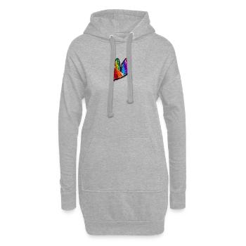 Regenbogenherz Kritzelkunst - Hoodie-Kleid - Grau meliert - Vorne