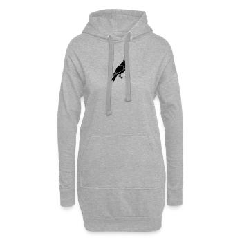 Vogel mit Krone - Hoodie-Kleid - Grau meliert - Vorne