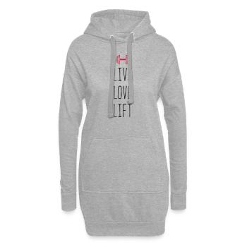 lift love live - Hoodie-Kleid - Grau meliert - Vorne