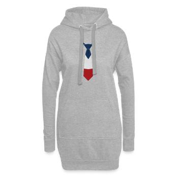 Cravate France – Conception du drapeau - Sweat-shirt à capuche long Femme - gris chiné - Devant