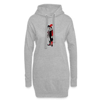 Joker Médiévale - Sweat-shirt à capuche long Femme - gris chiné - Devant
