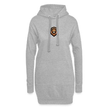 Comic Lion Head - Hoodie Dress - heather grey - Front
