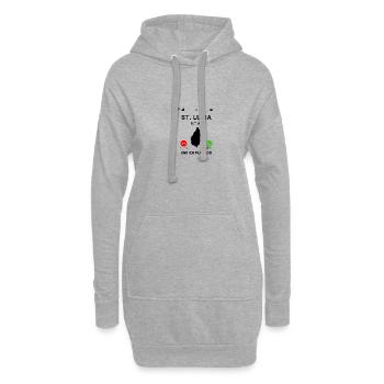 St. Lucia Karibik Insel Saint Lucia Urlaub Idee - Hoodie-Kleid - Grau meliert - Vorne