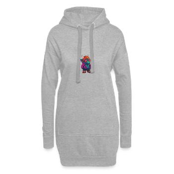 Dinosaurier triceratops Winter Comic - Hoodie-Kleid - Grau meliert - Vorne