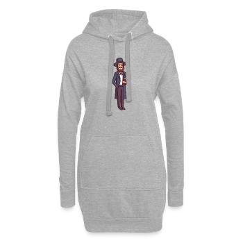 Vintage Jude Illustration - Hoodie-Kleid - Grau meliert - Vorne