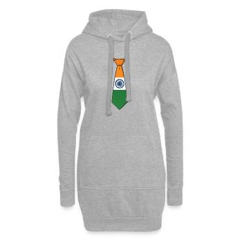 India Tie – Flaggendesign - Hoodie-Kleid - Grau meliert - Vorne