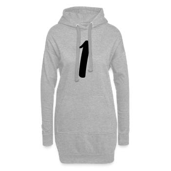 1 - Sweat-shirt à capuche long Femme - gris chiné - Devant