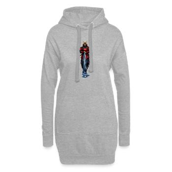 Manteau de Samouraï Guerrier Rouge - Sweat-shirt à capuche long Femme - gris chiné - Devant
