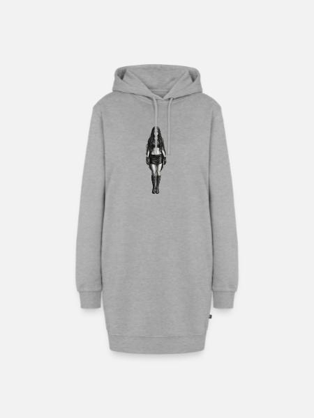 Krieger - Hoodie-Kleid - Grau meliert