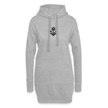 Edelweiß / Blume - Hoodie-Kleid - Grau meliert - Vorne