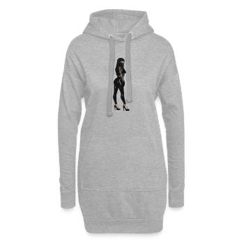 Noir Latex Femme Fatale - Hoodie-Kleid - Grau meliert - Vorne