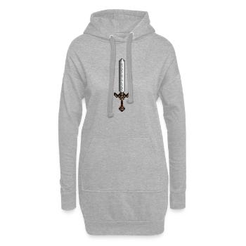 Schwert-Pixelkunst im Retro-Stil 8-Bit-Stil - Hoodie-Kleid - Grau meliert - Vorne