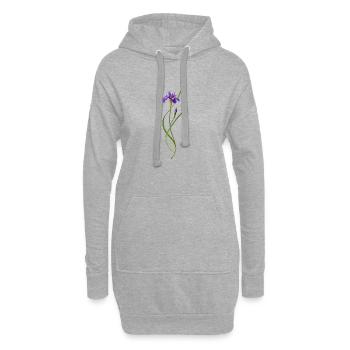 Schwertlilie im japanischen Zen Stil  - Hoodie-Kleid - Grau meliert - Vorne