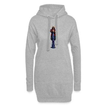 Guerrier de la Nuit au Casque de Corne - Sweat-shirt à capuche long Femme - gris chiné - Devant