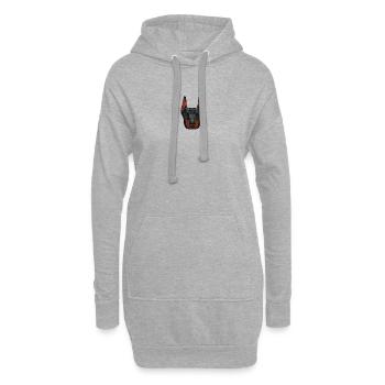 Hunde Fan shirts, Dobermanngesicht Leinwand optik - Hoodie-Kleid - Grau meliert - Vorne